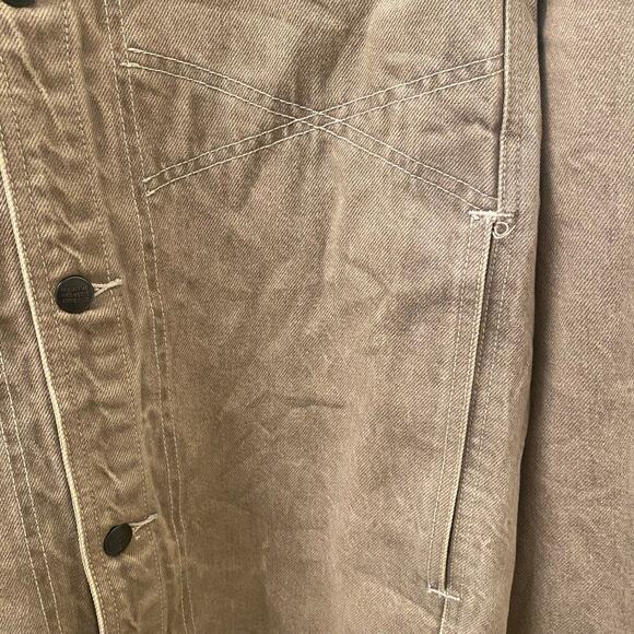 Marithe + Francois Girbaud Y2K Vintage Cafe Brown Denim Button Jacket Size 3XL - Picture 5 of 9